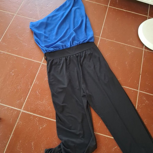One-piece jumpsuit used, black and blue, size S