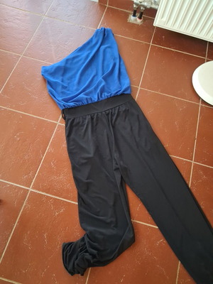 One-piece jumpsuit used, black and blue, size S