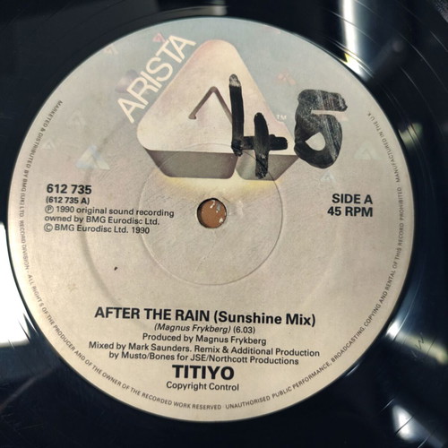Titiyo After The Rain The Remixes 12″ vinyl maxi single used