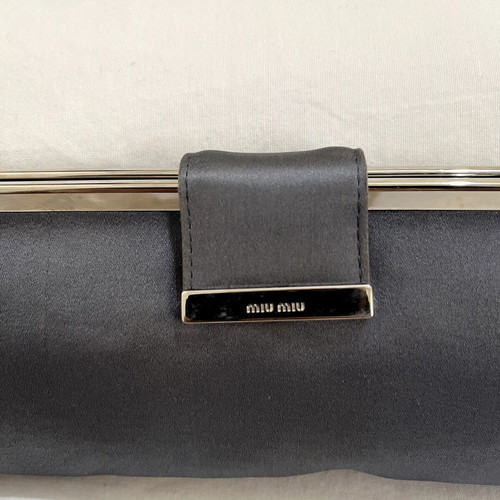Miu Miu Vintage Satin Frame Clutch 2-in-1 Shoulder Bag used