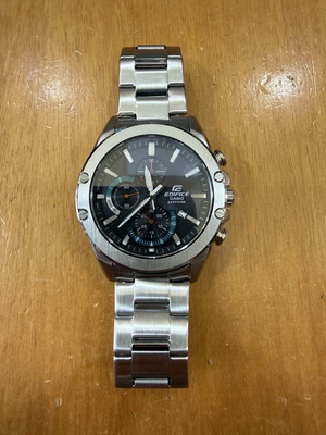 Casio Edifice Sapphire Crystal wristwatch used, silver, date not working