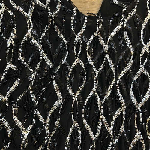 Zara dress XS with sequins like new, black and silver