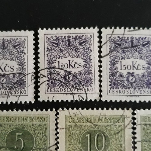 Γραμματόσημα Postage Due Τσεχοσλοβακίας 1954, σε άριστη κατάσταση, σετ 10 τεμαχίων