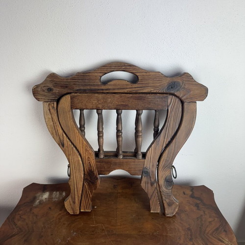 Wooden solid vintage magazine stand used