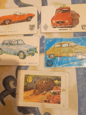 Stickers pack of 5 used with cars and animals from past decades