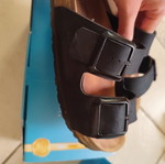 Goldstar leather sandals like new, adjustable straps, size 37, black
