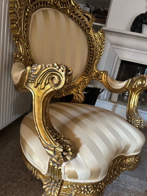 Antique carved golden chairs like new
