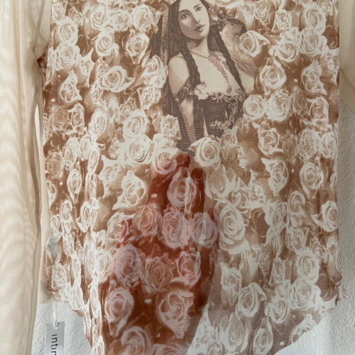 Intimissimi transparent mesh top new, size S, beige