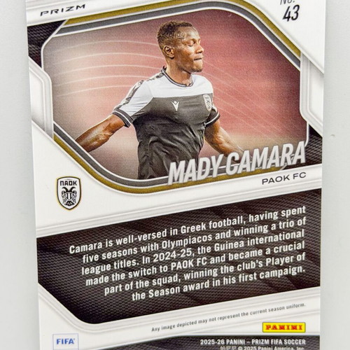 Panini FIFA Prizm 2025/26 Mady Camara Soccer Ball Prizm Parallel card brand new