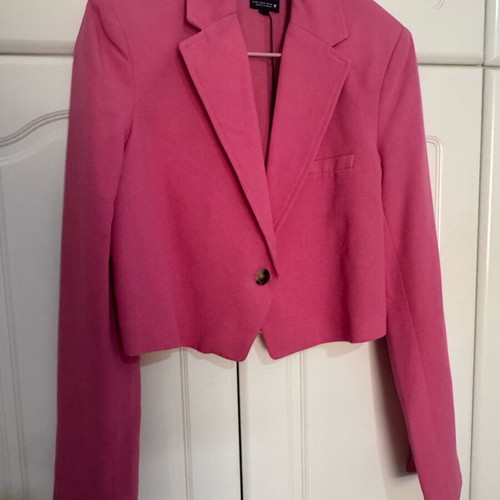 Zara crop jacket like new, pink, size XS