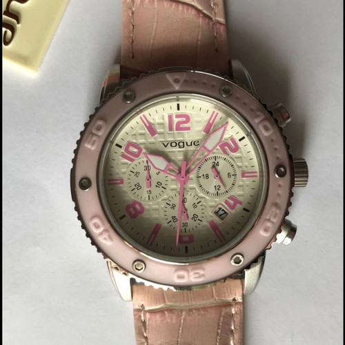Vogue 202017201 pink wristwatch new with leather strap