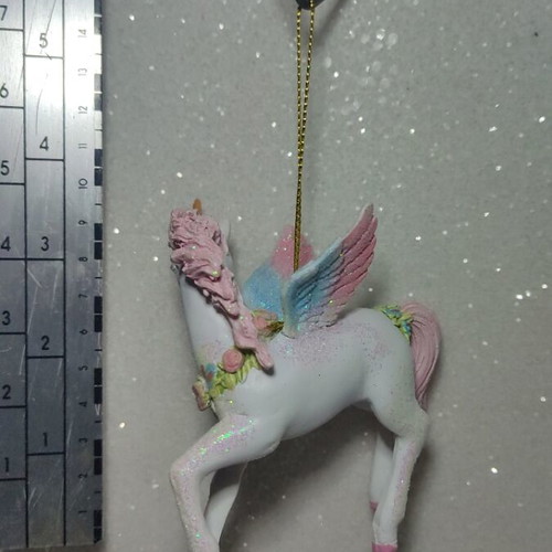 Pink unicorn hanging ornament