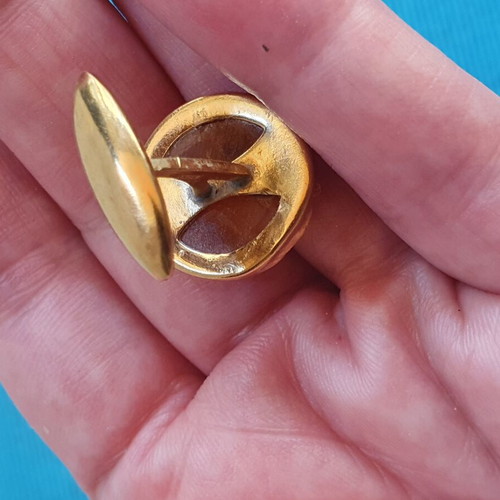 Vintage 60s cufflinks with baltic amber used, gold plated