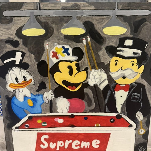 Supreme × Bape × Chrome Hearts Pool Night artwork