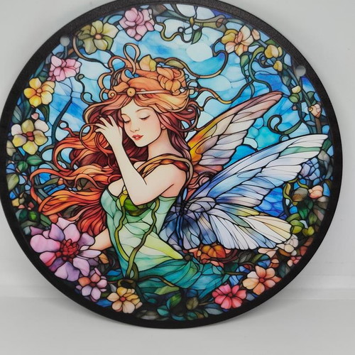 Magical Acrylic Decorative Fairy Sign stained glass style like new