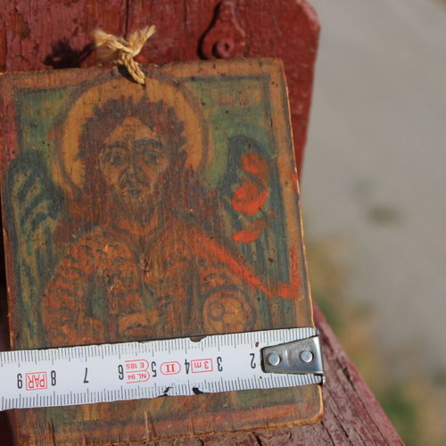 Old wooden icon of Archangel Michael