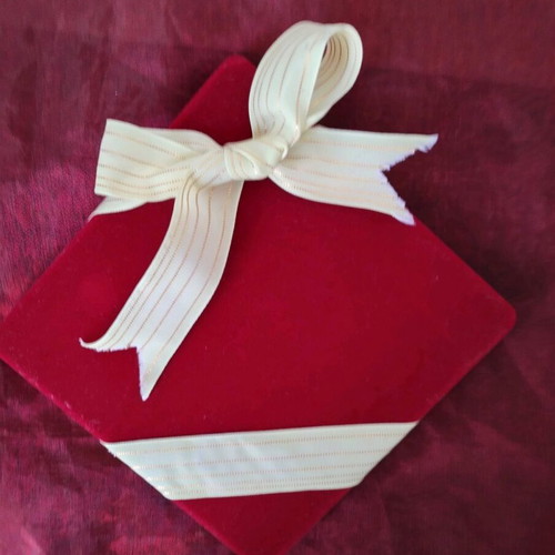 Necklace made of base metal like new, silver color, with velvet red gift box