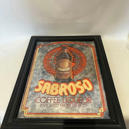 Vintage Sabroso Coffee Liqueur Wall Mirror 46x36 used