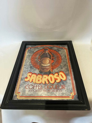 Vintage Sabroso Coffee Liqueur Wall Mirror 46x36 used