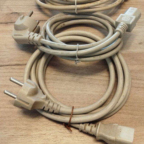 Power cables and extension used, 2 meters, set of 3 pieces