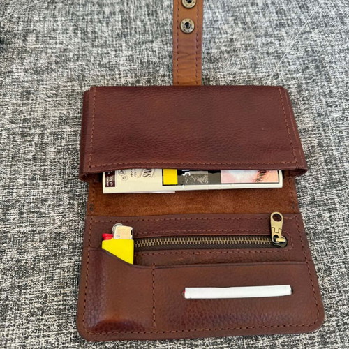 Handmade leather tobacco pouch