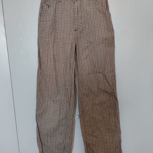 Asos cotton pants used, beige brown checkered, size 36 small