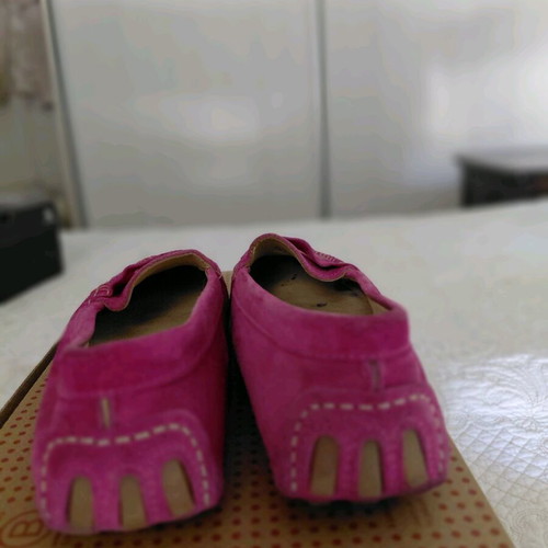 Leather moccasins used fuchsia size 39