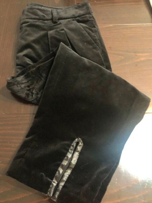 Rococo velvet pants new, black, size XL