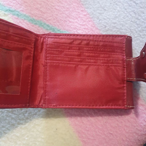 Leather wallet new, red without box