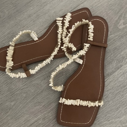Zara sandals with white beads, refurbished, size 39