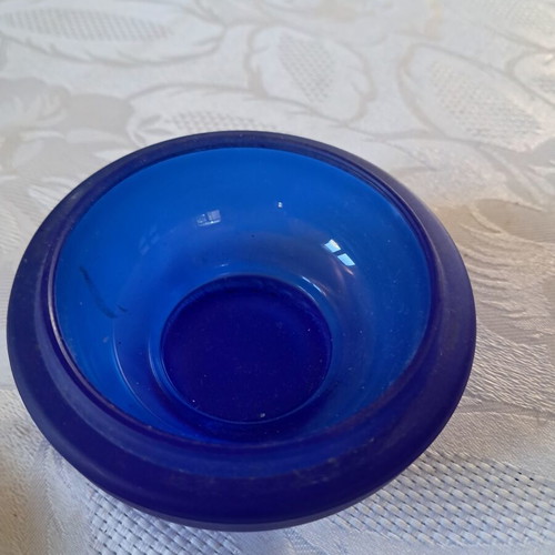 Cristofele cobalt blue candlestick like new, 1990s