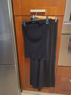Zara pants unused S and top L worn once, black set