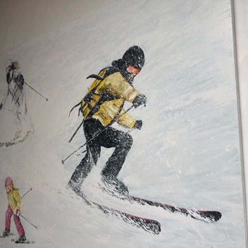 Oil painting like new, snowy ski landscape by Natasha Nikoletou