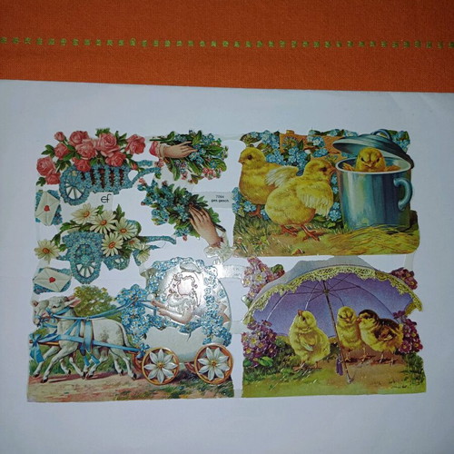 Engraved decal sheet A like new, Easter style 17x23 cm