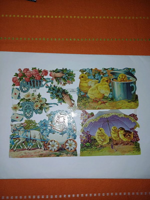 Engraved decal sheet A like new, Easter style 17x23 cm