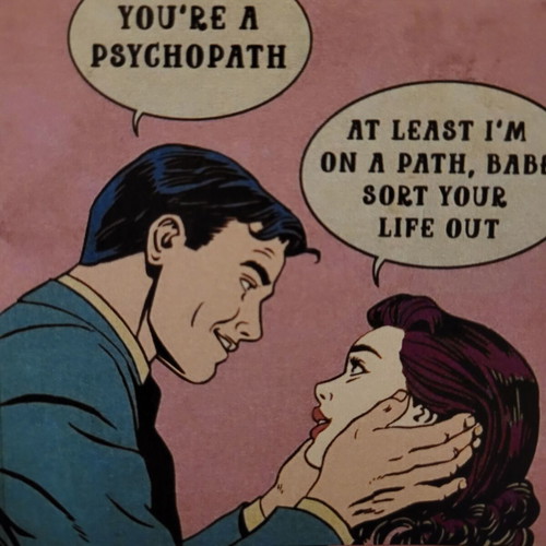Handmade pop art couple sticker "Life path" new