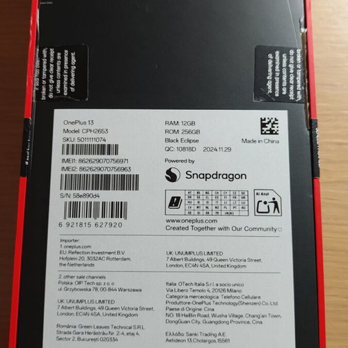 OnePlus 13 256GB black eclipse smartphone like new