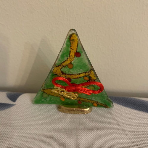 Christmas Tree Glass Charm New