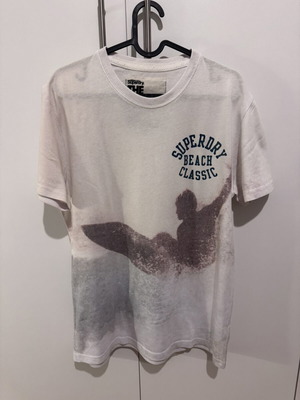 Superdry men's short-sleeve t-shirt size L like new, white beige