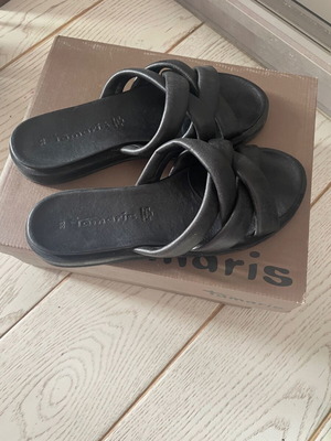 Tamaris black sandals like new, size 38, slippers