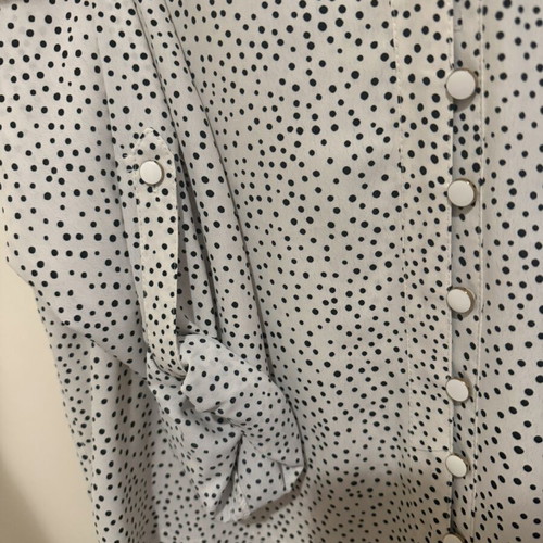 Zara polka dot shirt, black and white, XS