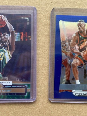 Steph Curry and Kemp cards used, 3 raw