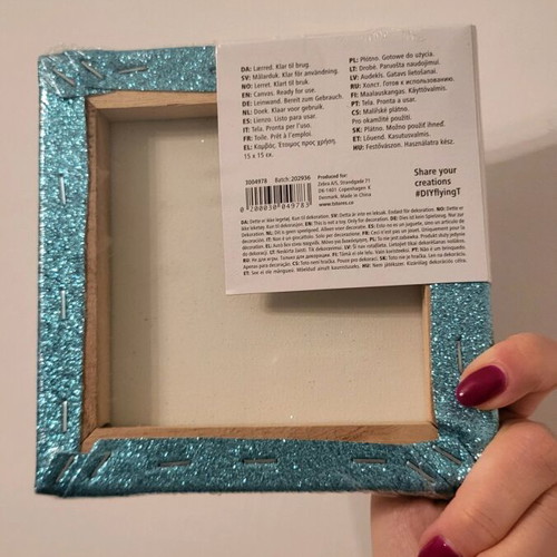 Canvas blue with glitter 15 x 15 cm new, sealed from Tiger