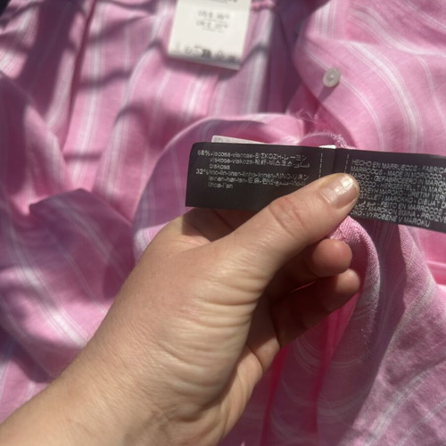 Zara oversized shirt new, white and pink, size XS