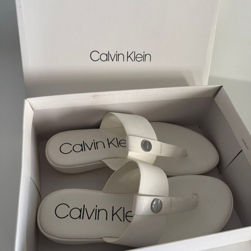 Calvin Klein Kimmy Nappa VIP Smooth leather mules, white