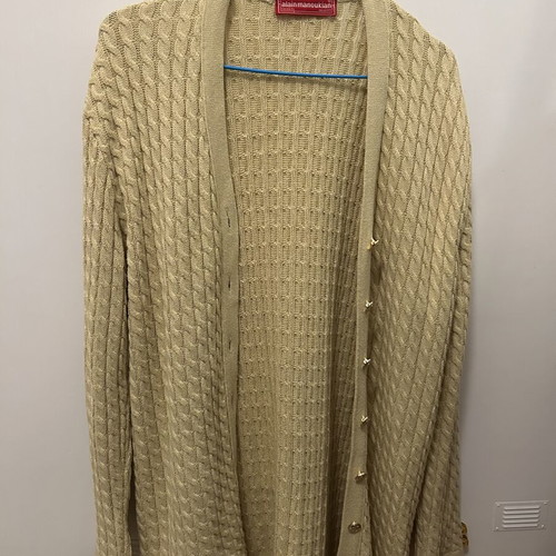 Alain Manoukian yellow knitted cardigan used, size XL
