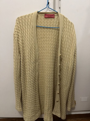 Alain Manoukian yellow knitted cardigan used, size XL
