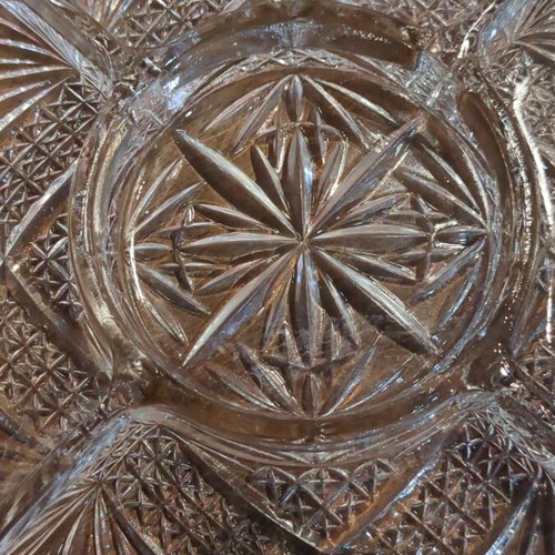 Crystal platter with 5 sections like new