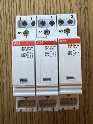 Ρελέ Ράγας Abb 20Α AC/DC 1ΝΟ+1NC ESB 20-11N σαν καινούργιο, 20A 230V
