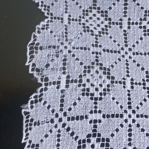 Filet lace doily used, handmade vintage 45×52 from Tinos